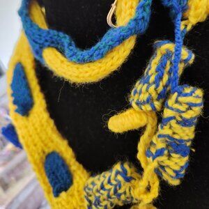 Necklace like free form scarf, knitted, new, my unique design, 40 in long.